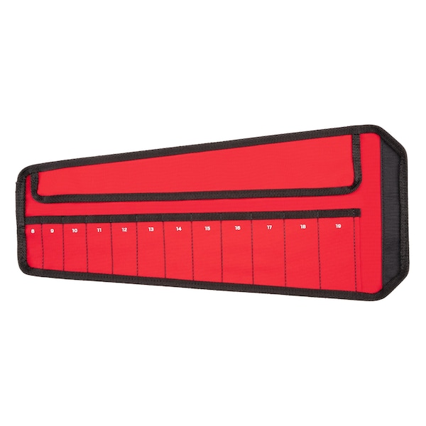 12-Tool Angle Head Wrench Pouch (Red, 8 - 19 mm)